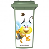 Cute Mr Bee Wheelie Bin Sticker Panel